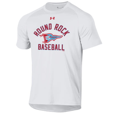 Round Rock Express Under Armour Fauxback White Tech Tee