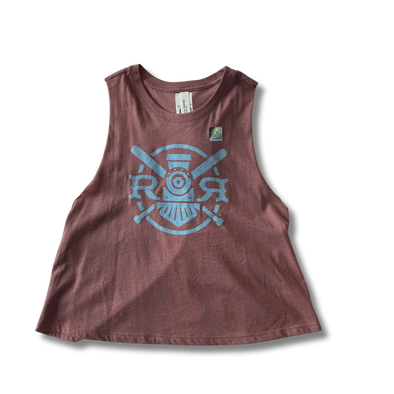 Round Rock Express Women's Mauve Fauxback Racer Crop Tank