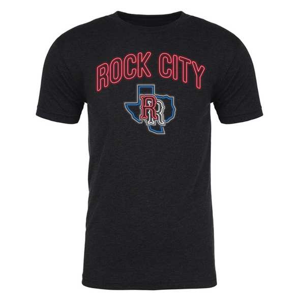 Round Rock Express 108 Stitches Rock City Neon Tee