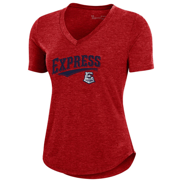 Round Rock Express Under Armour Women's Red Breezy V-Neck Tee