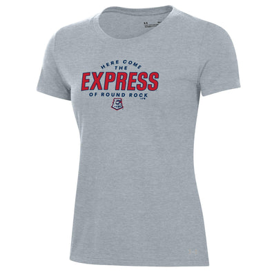 Round Rock Express Under Armour Women's Gray ETrain Performance Cotton Tee