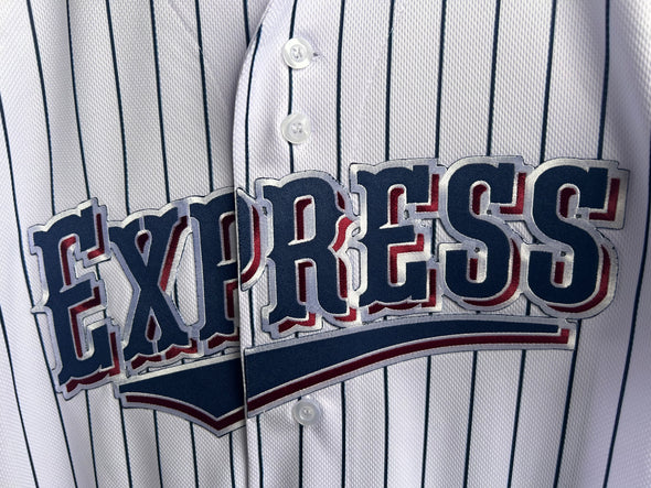 Round Rock Express Home Pinstripe Replica Tackle Twill Jersey