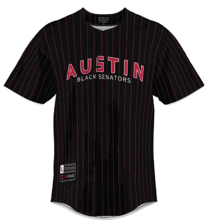 Austin Black Senators Pinstripe Jersey XL